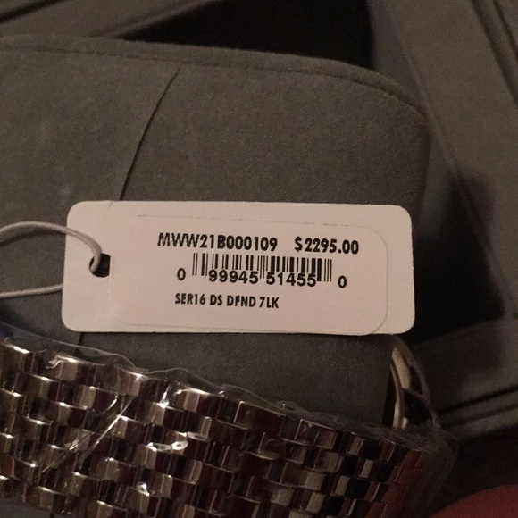 New Michele diamond watch silver black authentic